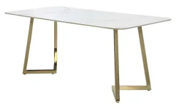 Esstisch weiß Keramik Optik B/H/T: ca. 180x76,5x90 cm