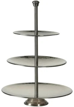 Excellent Houseware Etagere silber Metall H/D: ca. 37x25 cm