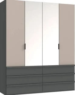 Falttürenschrank Oxford Sahara grau B/H/T: ca. 200x236x58 cm