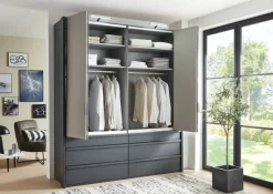 Falttürenschrank Oxford Sahara grau B/H/T: ca. 200x236x58 cm