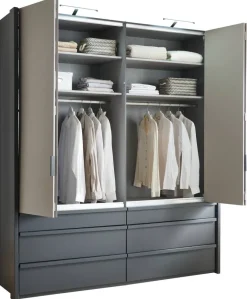Falttürenschrank Oxford Sahara grau B/H/T: ca. 200x236x58 cm