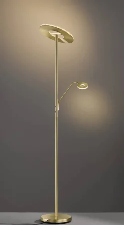 Fischer & Honsel Stehlampe 40316 messing weiß Glas Metall B/H/T: ca. 35x180x50 cm 1 Brennstellen