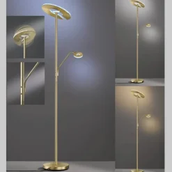 Fischer & Honsel Stehlampe 40316 messing weiß Glas Metall B/H/T: ca. 35x180x50 cm 1 Brennstellen