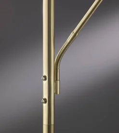 Fischer & Honsel Stehlampe 40316 messing weiß Glas Metall B/H/T: ca. 35x180x50 cm 1 Brennstellen