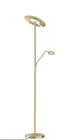 Fischer & Honsel Stehlampe 40316 messing weiß Glas Metall B/H/T: ca. 35x180x50 cm 1 Brennstellen
