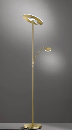 Fischer & Honsel Stehlampe 40316 messing weiß Glas Metall B/H/T: ca. 35x180x50 cm 1 Brennstellen