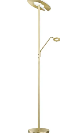 Fischer & Honsel Stehlampe 40316 messing weiß Glas Metall B/H/T: ca. 35x180x50 cm 1 Brennstellen