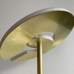Fischer & Honsel Stehlampe 40316 messing weiß Glas Metall B/H/T: ca. 35x180x50 cm 1 Brennstellen