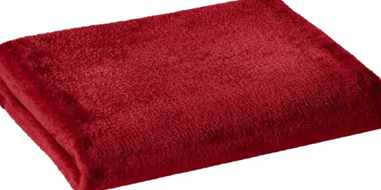 Flanelldecke bordeaux Polyester B/L: ca. 140x200 cm