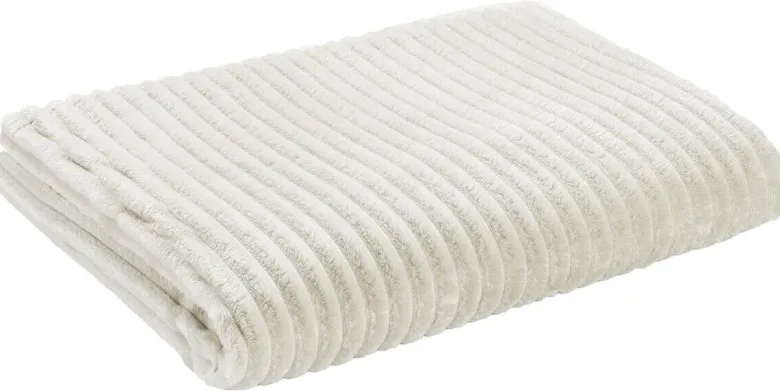 Flanelldecke offwhite Polyester B/L: ca. 140x180 cm