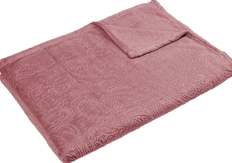 Flanelldecke rosenholz Polyester B/L: ca. 160x220 cm