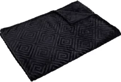 Flanelldecke schwarz Polyester B/L: ca. 160x220 cm