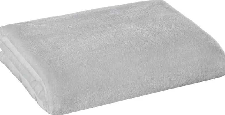 Flanelldecke silber Polyester B/L: ca. 140x200 cm