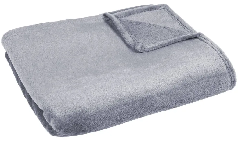 Flanelldecke silber Polyester B/L: ca. 140x200 cm
