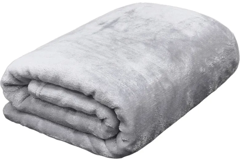 Flanelldecke silber Polyester B/L: ca. 140x200 cm