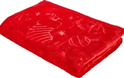Flanelldecke Weihnachten Flanell rot Polyester B/L: ca. 140x200 cm