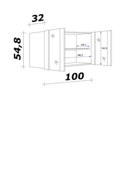 Flex-Well Glashängeschrank Wito weiß B/H/T: ca. 100x54,8x32 cm