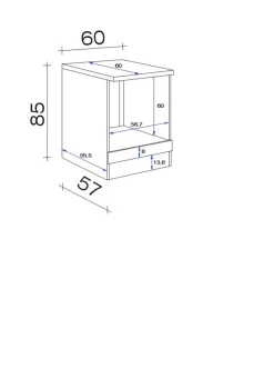 Flex-Well Herdumbauschrank Wito weiß B/H/T: ca. 60x85x60 cm