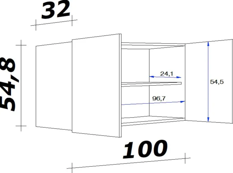 Flex-Well Hängeschrank Cara grün B/H/T: ca. 100x54,8x32 cm