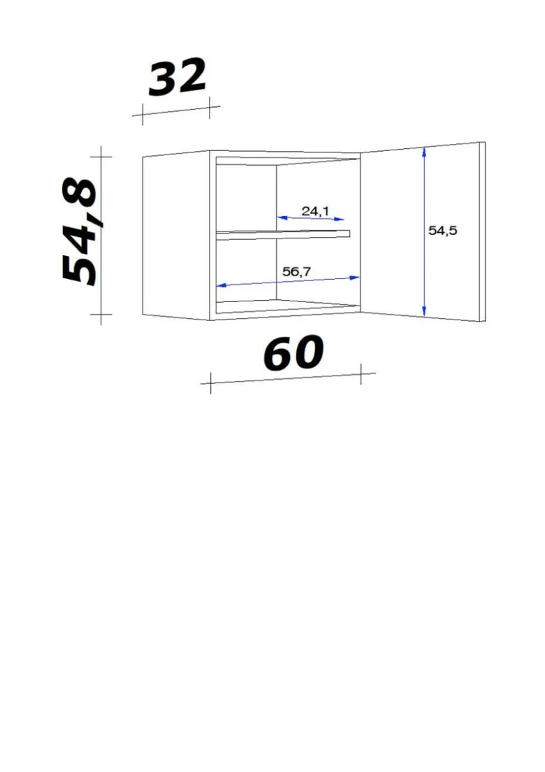 Flex-Well Hängeschrank Cara grün B/H/T: ca. 60x54,8x32 cm