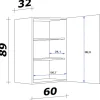 Flex-Well Hängeschrank Cara grün B/H/T: ca. 60x89x32 cm
