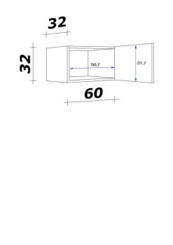Flex-Well Hängeschrank Lucca weiß matt B/H/T: ca. 60x32x32 cm