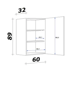 Flex-Well Hängeschrank Lucca weiß matt B/H/T: ca. 60x89x32 cm