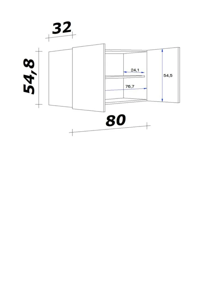 Flex-Well Hängeschrank Wito weiß B/H/T: ca. 80x54,8x32 cm