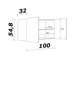 Flex-Well Hängeschrank Wito weiß B/H/T: ca. 100x54,8x32 cm