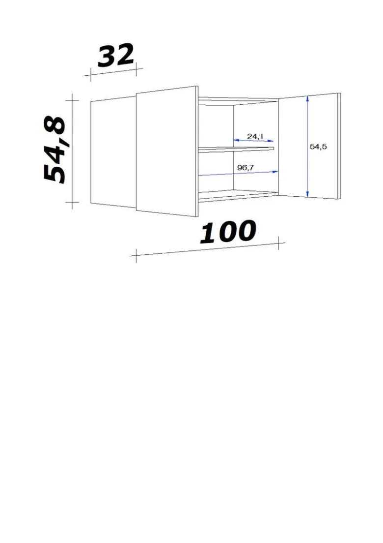 Flex-Well Hängeschrank Wito weiß B/H/T: ca. 100x54,8x32 cm