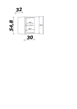 Flex-Well Hängeschrank Wito weiß B/H/T: ca. 30x54,8x32 cm