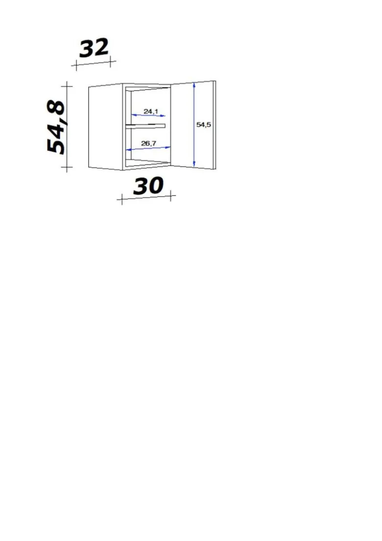 Flex-Well Hängeschrank Wito weiß B/H/T: ca. 30x54,8x32 cm