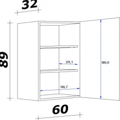 Flex-Well Hängeschrank Wito weiß B/H/T: ca. 60x89x32 cm