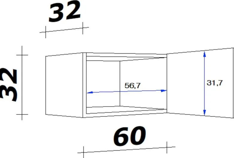 Flex-Well Hängeschrank Wito weiß B/H/T: ca. 60x32x32 cm