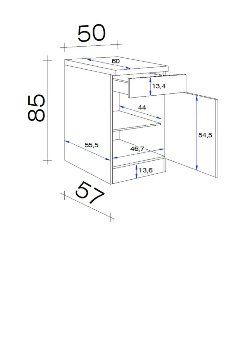 Flex-Well Unterschrank Cara grün B/H/T: ca. 50x85x60 cm