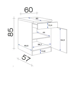Flex-Well Unterschrank Cara grün B/H/T: ca. 60x85x60 cm