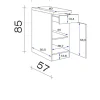 Flex-Well Unterschrank Wito weiß B/H/T: ca. 40x85x60 cm