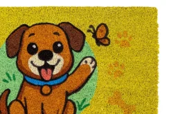 Fußmatte Kokos Dog yellow Multi B/L: ca. 40x60 cm