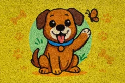 Fußmatte Kokos Dog yellow Multi B/L: ca. 40x60 cm