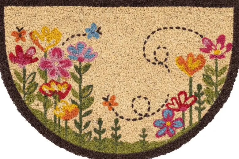 Fußmatte Kokos Flowers Multi B/L: ca. 40x60 cm