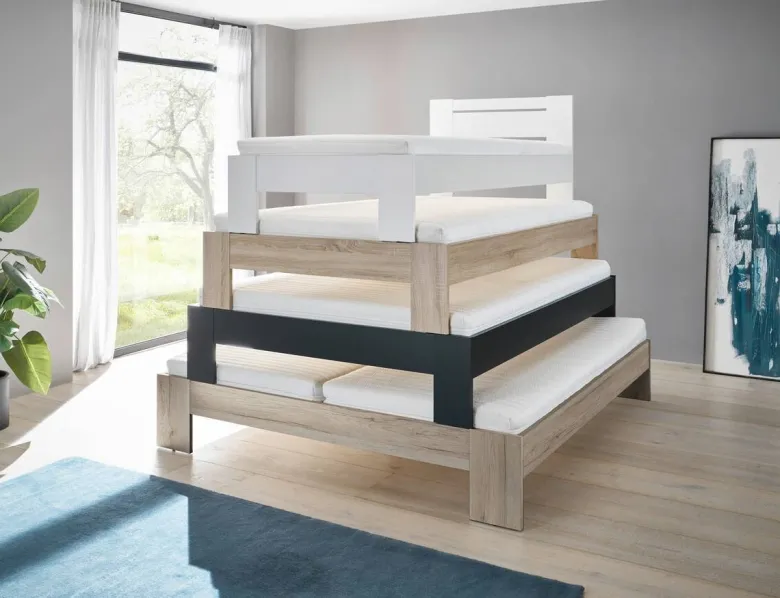 Futonbett Cannes weiß Liegefläche B/L: ca. 180x200 cm