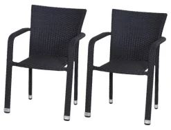 Gardamo Sessel 2er Set MINAS schwarz Kunststoff B/H/L: ca. 57x85x61 cm