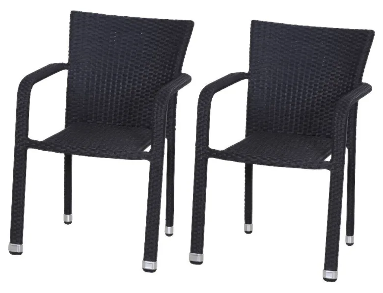 Gardamo Sessel 2er Set MINAS schwarz Kunststoff B/H/L: ca. 57x85x61 cm