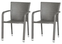 Gardamo Sessel 2er Set MINAS titanfarbig Kunststoff B/H/L: ca. 57x85x61 cm