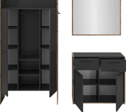 Garderobe Bueno Basalt Nox Oak Nachbildung B/H/T: ca. 215x189x37 cm