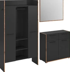 Garderobe Bueno Basalt Nox Oak Nachbildung B/H/T: ca. 215x189x37 cm