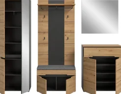 Garderobe Canu basaltgrau Nachbildung Artisan Nachbildung B/H/T: ca. 255x190x37 cm