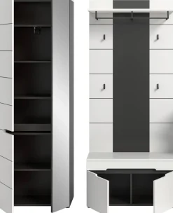 Garderobe Canu basaltgrau Nachbildung weiß B/H/T: ca. 160x190x37 cm
