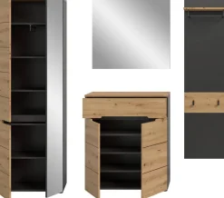 Garderobe Canu basaltgrau Nachbildung Artisan Nachbildung B/H/T: ca. 220x190x37 cm