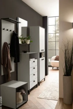 Garderobenhaken Edda beige hell B/H/T: ca. 50x120,6x20,9 cm